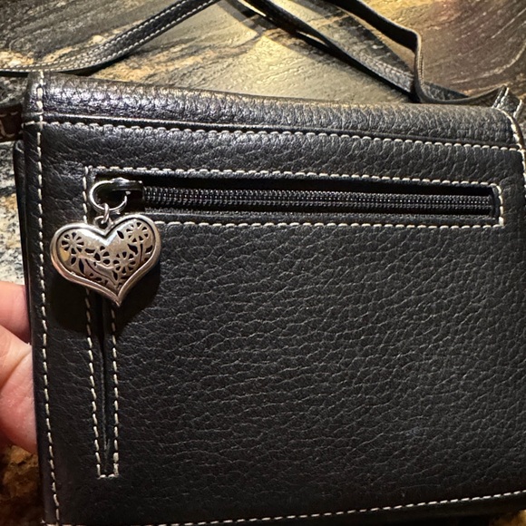 Brighton Black Leather Crossbody with Silver Heart Accent - Picture 5 of 7